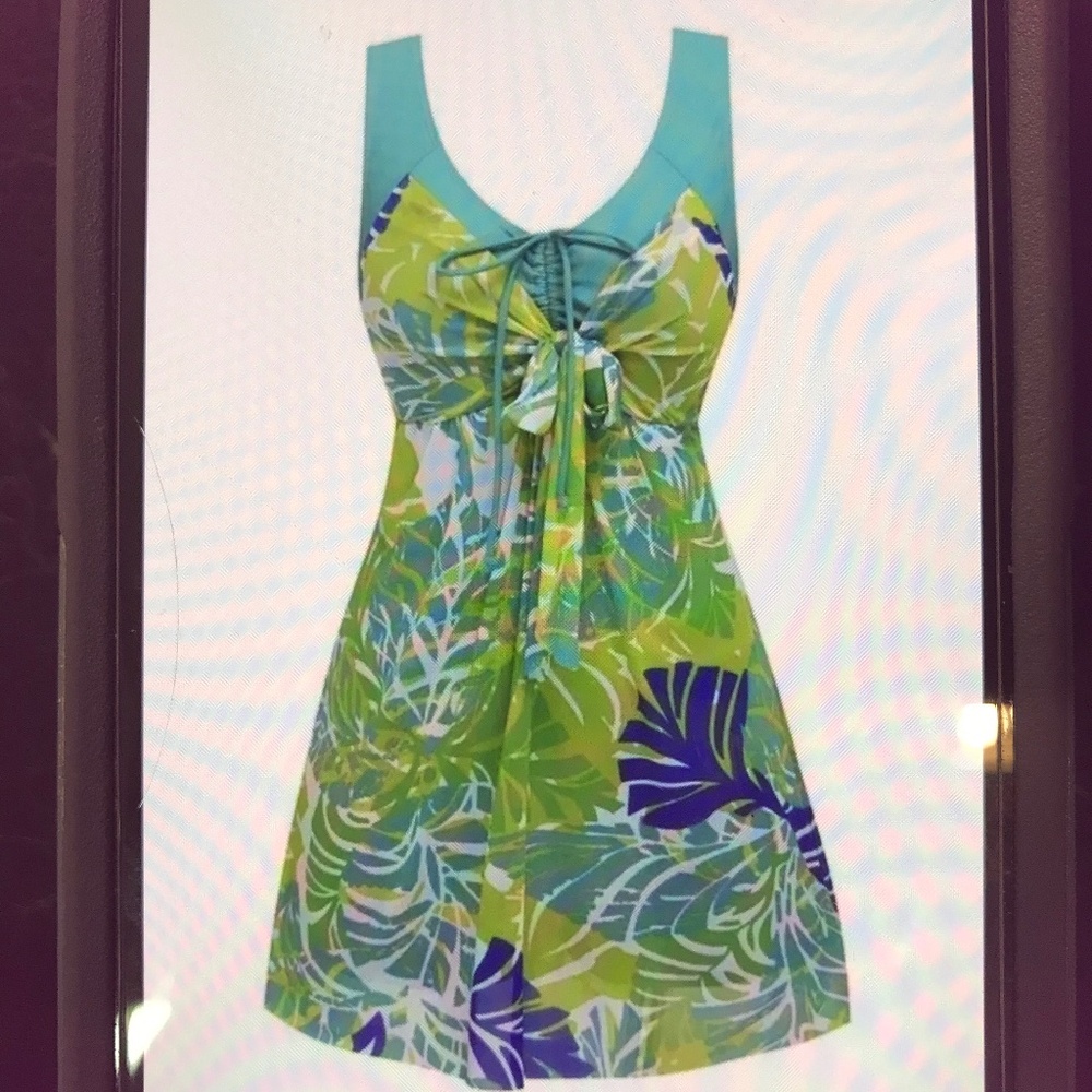 NWT Wantdo tropical green blues swimsuit